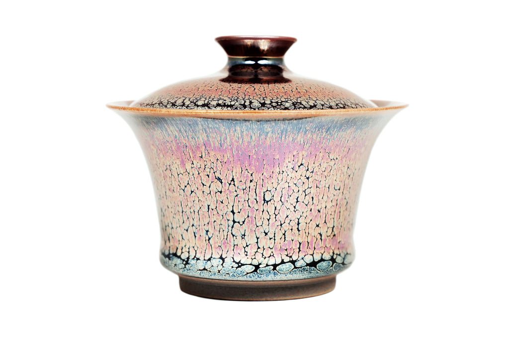 Juego de té Jianzhan Gota de Aceite Rosa con forma de herradura