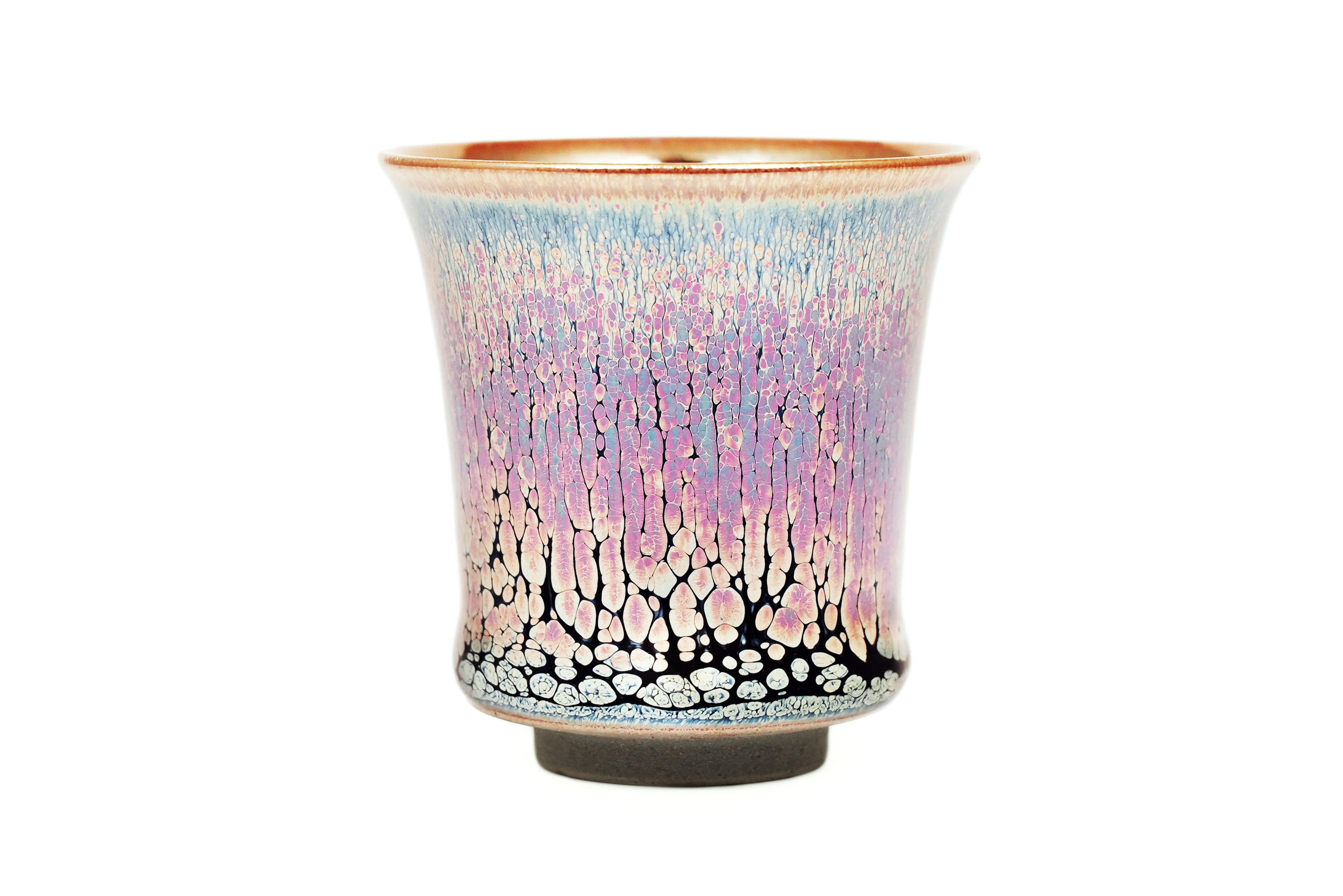 Horseshoe-shaped rose-pink Oil Drop Jianzhan Tea Set